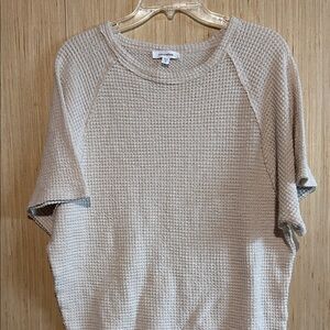 Mittoshop Textured Beige Short Sleeve Top